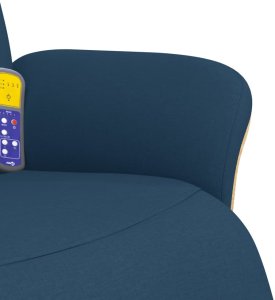 vidaXL Rozkładany fotel masujący z podnóżkiem, niebieski, tkanina 8
