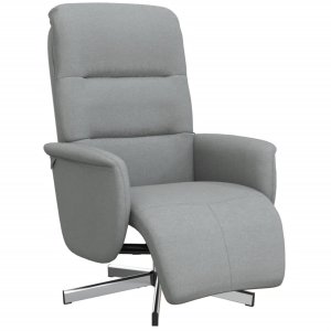 vidaXL Rozkładany fotel z podnóżkiem, jasnoszary, tkanina 2