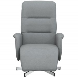 vidaXL Rozkładany fotel z podnóżkiem, jasnoszary, tkanina 3