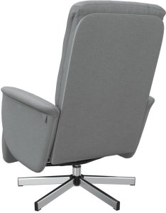 vidaXL Rozkładany fotel z podnóżkiem, jasnoszary, tkanina 5