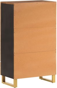 vidaXL Szafka, brązowo-czarna, 60x33,5x100 cm, lite drewno mango 6