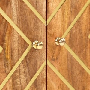 vidaXL Szafka, brązowo-czarna, 60x33,5x100 cm, lite drewno mango 9