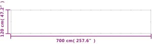 vidaXL Parawan balkonowy, czarny, 120x700 cm, 100% poliester Oxford 6