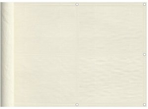 vidaXL vidaXL Parawan balkonowy, kremowy, 75x1000 cm, 100% poliester Oxford 2