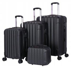 KOMPLET WALIZEK NA 4 KÓŁKACH Zestaw trzy walizki + kuferek Bagaż ABS 4w1 K05 14