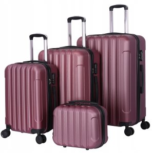 KOMPLET WALIZEK NA 4 KÓŁKACH Zestaw trzy walizki + kuferek Bagaż ABS 4w1 K05 2