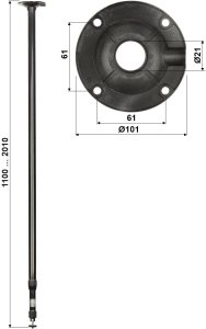 TELESKOPOWY UCHWYT SUFITOWY KAMERY BR-100X200-B 2