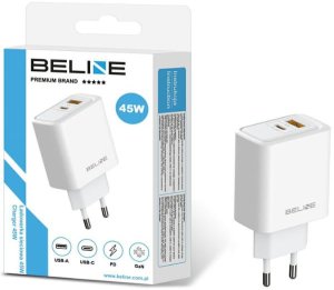 Ładowarka sieciowa Beline 45W GaN        USB-A/USB-C BLN2CW45 biały 5