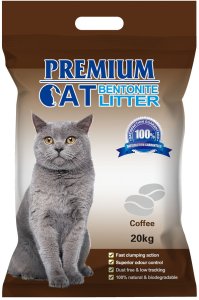 Premium Cat Żwirek Bentonitowy Zbrylający - Kawowy dla kota 20kg 1
