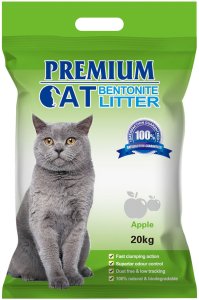 Premium Cat Żwirek Bentonitowy Zbrylający - Jabłkowy dla kota 20kg 1
