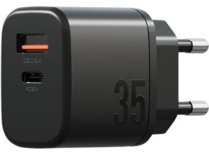 Ładowarka sieciowa Bazic Goport Velox    Kit 1xUSB-C 1xUSB-A GaN 35W z kablem plecionym czarny 13