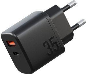 Ładowarka sieciowa Bazic Goport Velox    Kit 1xUSB-C 1xUSB-A GaN 35W z kablem plecionym czarny 2