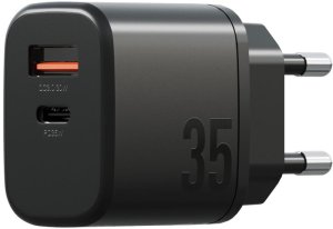 Ładowarka sieciowa Bazic Goport Velox    Kit 1xUSB-C 1xUSB-A GaN 35W z kablem plecionym czarny 4