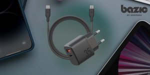 Ładowarka sieciowa Bazic Goport Velox    Kit 1xUSB-C 1xUSB-A GaN 35W z kablem plecionym czarny 8