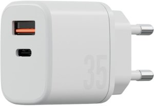 Ładowarka sieciowa Bazic Goport Velox    Kit 1xUSB-C 1xUSB-A GaN 35W z kablem plecionym biały 4