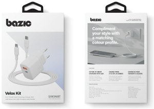 Ładowarka sieciowa Bazic Goport Velox    Kit 1xUSB-C 1xUSB-A GaN 35W z kablem plecionym biały 7