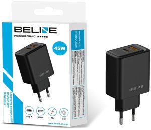 Ładowarka sieciowa Beline 45W GaN        USB-A/USB-C BLN2CB45 czarny 2