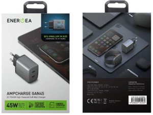 Ładowarka sieciowa Energea Ampcharge     GaN45 2xUSB-C PD/PPS/QC3.0 45W szary 14