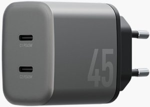Ładowarka sieciowa Energea Ampcharge     GaN45 2xUSB-C PD/PPS/QC3.0 45W szary 4