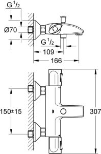 Thermostat for bath Grohe Precision Trend 34227000 2