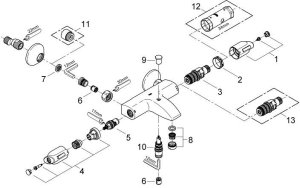 Thermostat for bath Grohe Precision Trend 34227000 3