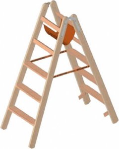Double-sided buildable wooden ladder LAYHER 1020, 6 steps 1