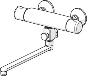 Thermostatic bathroom faucet ORAS NOVA, with long spout, chrome color. 2