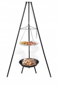 GQ8 GRILL OGRODOWY OGNISKOWY TRÓJNÓG +    PALENISKO 1