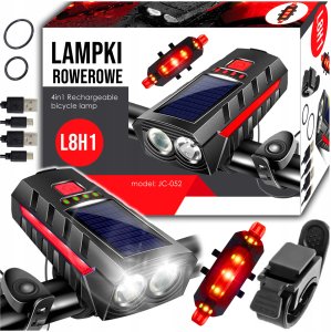 L8H1 SOLARNA LAMPA ROWEROWA NA            KIEROWNICĘ+TYŁ 1