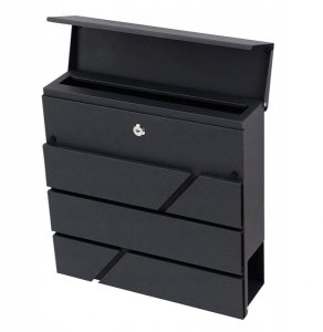 YokaHome M44 SKRZYNKA POCZTOWA NA LISTY GAZETY ANTRACYT STRIP 2