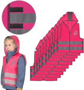 Kamizelka odblaskowa ostrzegawcza kapturem dla dzieci 80-130cm 3-6lat 10szt 1