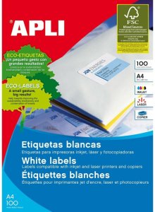 Etykiety samoprzylepne Apli 1274 100 Kartki 105 x 37mm Biały Mosiądz 1