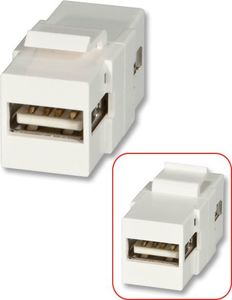 Lindy LINDY USB A Double Female keystone module for wall boxes - 60553 1