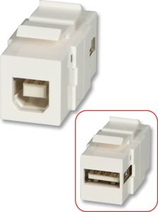 Lindy USB A/B Double Female keystone module for wall boxes - 60555 1