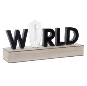Dekoracja świetlna DKD Home Decor World Czarny Metal Drewno MDF 30 x 40 cm 34 x 8 x 16 cm 1