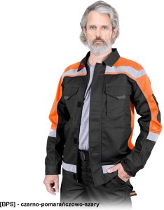 Visent Bluza ochronna tkana granatowo-żółto-szary L 2