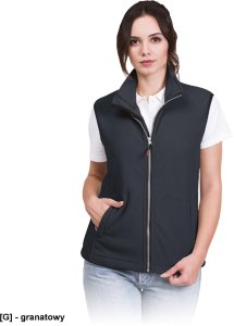 VHONEY-L - bezrękawnik damski z polaru, kołnierz ze stójką - ciemnoszary XL 12