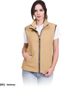 VHONEY-L - bezrękawnik damski z polaru, kołnierz ze stójką - biały M 18