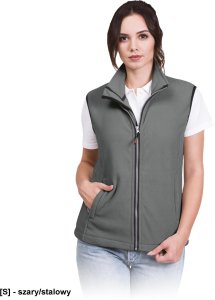 VHONEY-L - bezrękawnik damski z polaru, kołnierz ze stójką - biały M 2