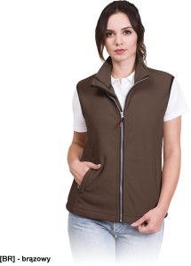 VHONEY-L - bezrękawnik damski z polaru, kołnierz ze stójką - biały M 5