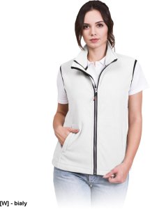 VHONEY-L - bezrękawnik damski z polaru, kołnierz ze stójką - biały M 6