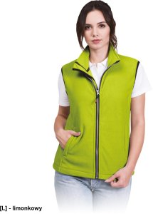 VHONEY-L - bezrękawnik damski z polaru, kołnierz ze stójką - biały 2XL 14