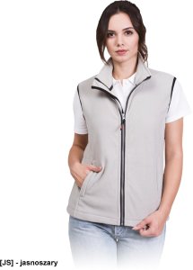 VHONEY-L - bezrękawnik damski z polaru, kołnierz ze stójką - biały 2XL 17