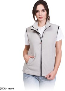 VHONEY-L - bezrękawnik damski z polaru, kołnierz ze stójką - biały 2XL 4