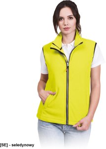 VHONEY-L - bezrękawnik damski z polaru, kołnierz ze stójką - biały 2XL 9