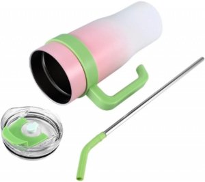 Duży i pojemny KUBEK TERMICZNY z uchwytem i rurką, przenośny 1,2L BD23TUR 10