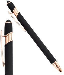 Długopis metalowy, tusz czarny, touch pen soft touch czerń DL01 1