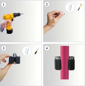 Zestaw 10 wieszaków uchwytów na narzędzia miotły APOLLO 5