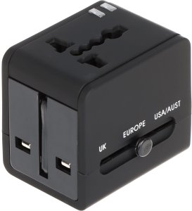 Delock UNIWERSALNA PRZEJŚCIÓWKA SIECIOWA Z ZASILACZEM USB ASP-100/230V+USB 3