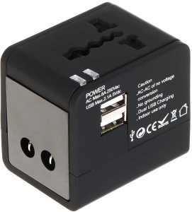 Delock UNIWERSALNA PRZEJŚCIÓWKA SIECIOWA Z ZASILACZEM USB ASP-100/230V+USB 4